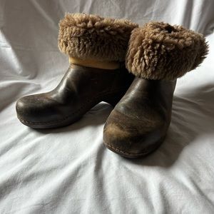 Dansko leather and fur boots 38